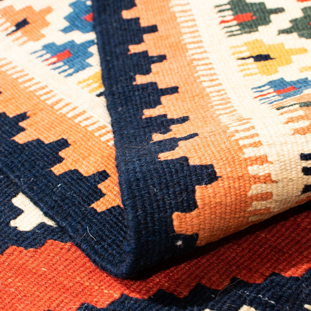 Kelim Rug - Oriental square  - 106 x 104 cm - red