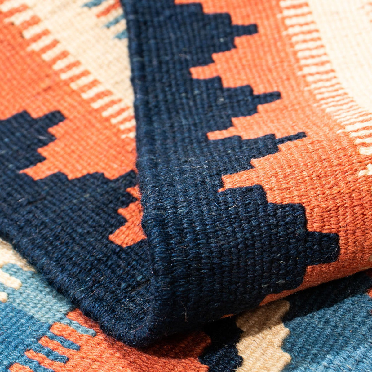 Kelim Rug - Oriental square  - 103 x 100 cm - blue