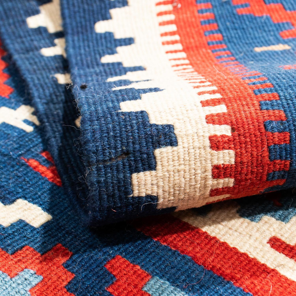 Kelim Rug - Oriental square  - 98 x 93 cm - dark blue