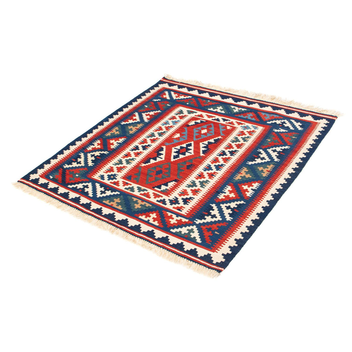 Kelim Rug - Oriental square  - 98 x 93 cm - dark blue