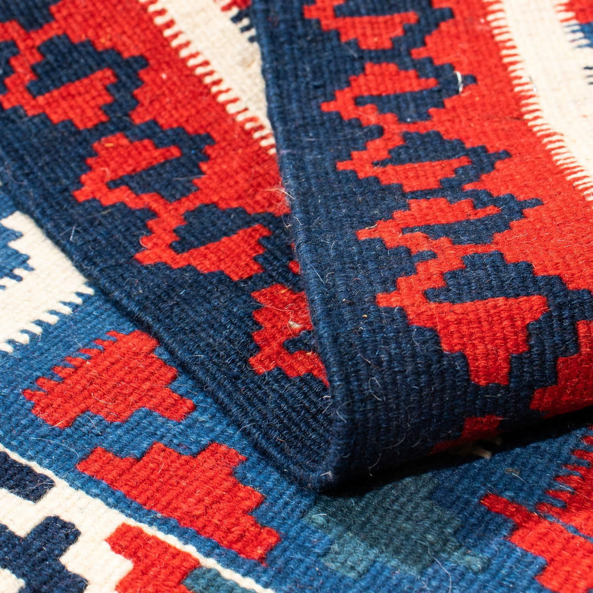 Kelim Rug - Oriental square  - 103 x 100 cm - dark blue