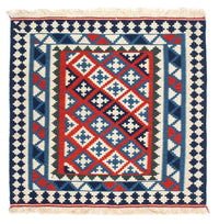Kelim Rug - Oriental square  - 103 x 100 cm - dark blue