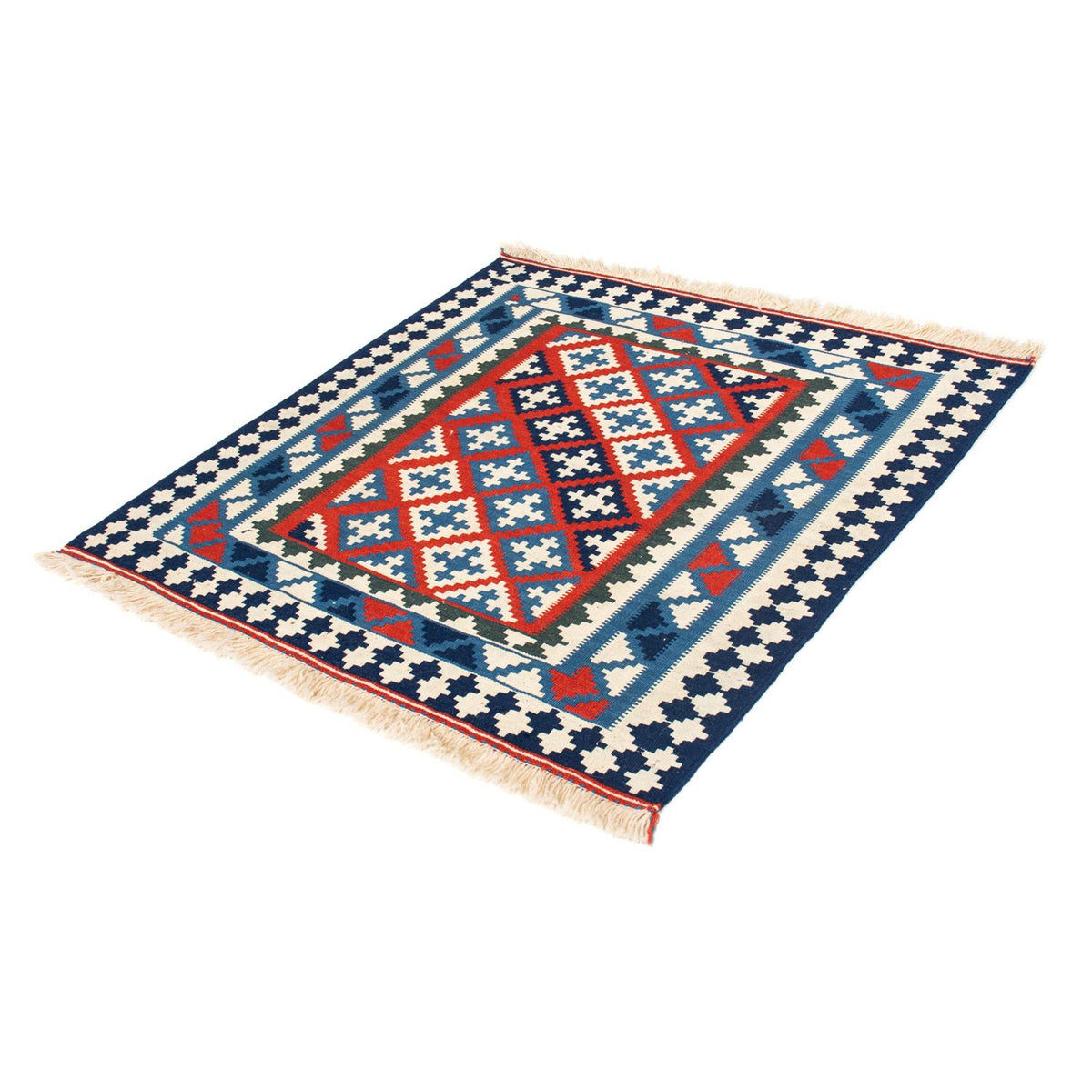 Kelim Rug - Oriental square  - 103 x 100 cm - dark blue