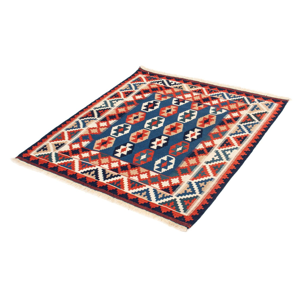 Kelim Rug - Oriental square  - 103 x 102 cm - dark blue