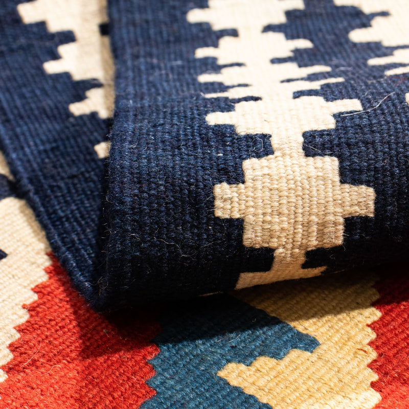 Kelim Rug - Oriental square  - 100 x 97 cm - red