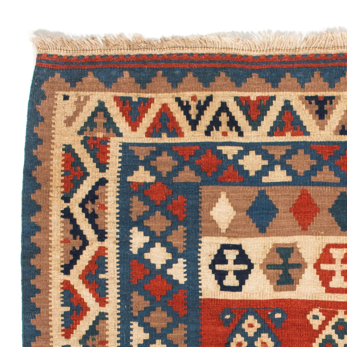 Kelim Rug - Oriental square  - 102 x 100 cm - blue