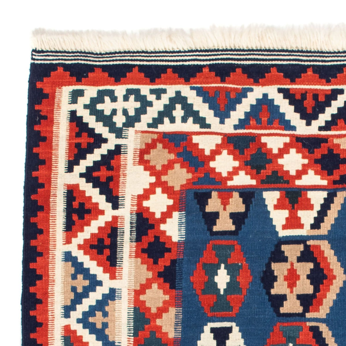 Kelim Rug - Oriental square  - 105 x 105 cm - dark blue