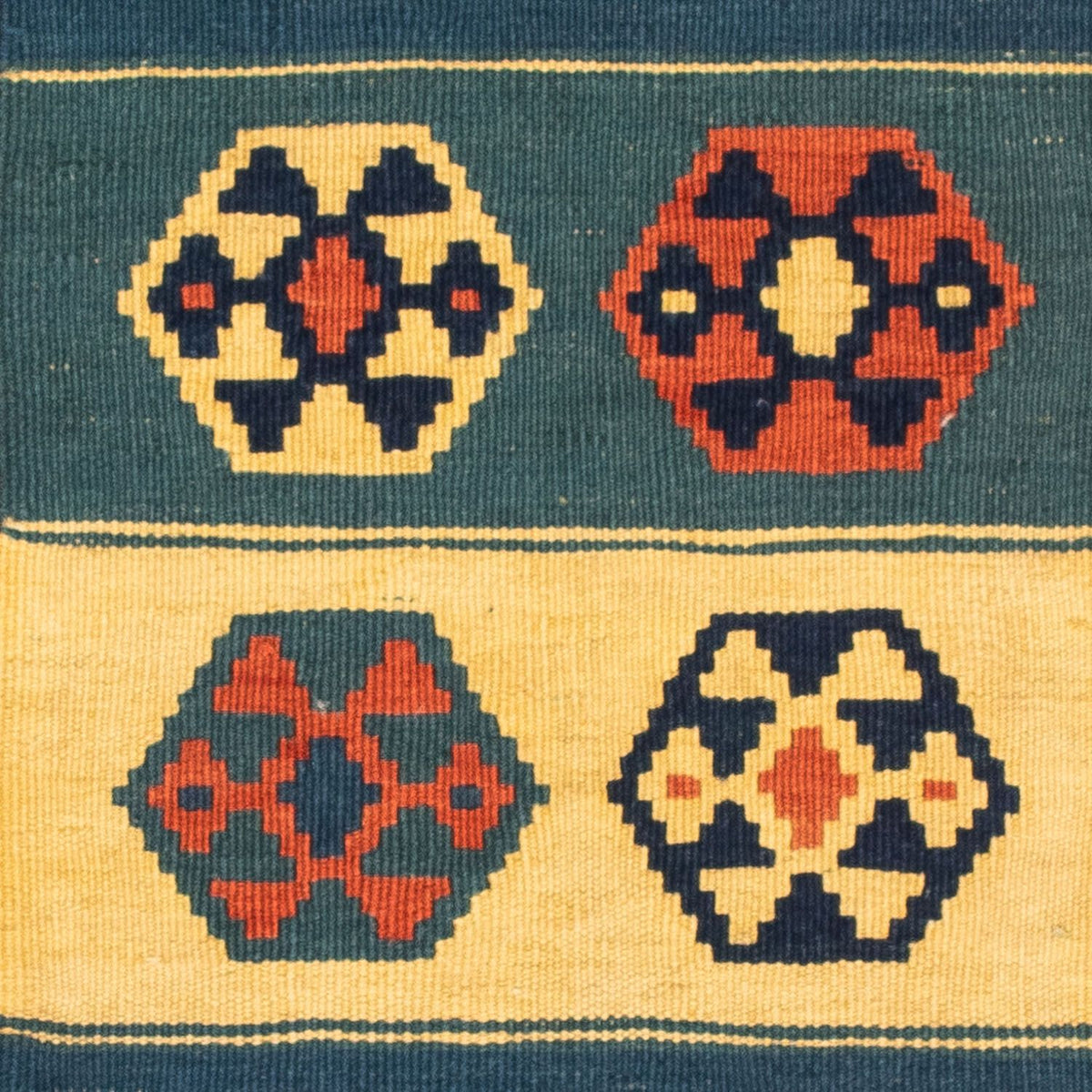 Kelim Rug - Oriental square  - 100 x 100 cm - multicolored