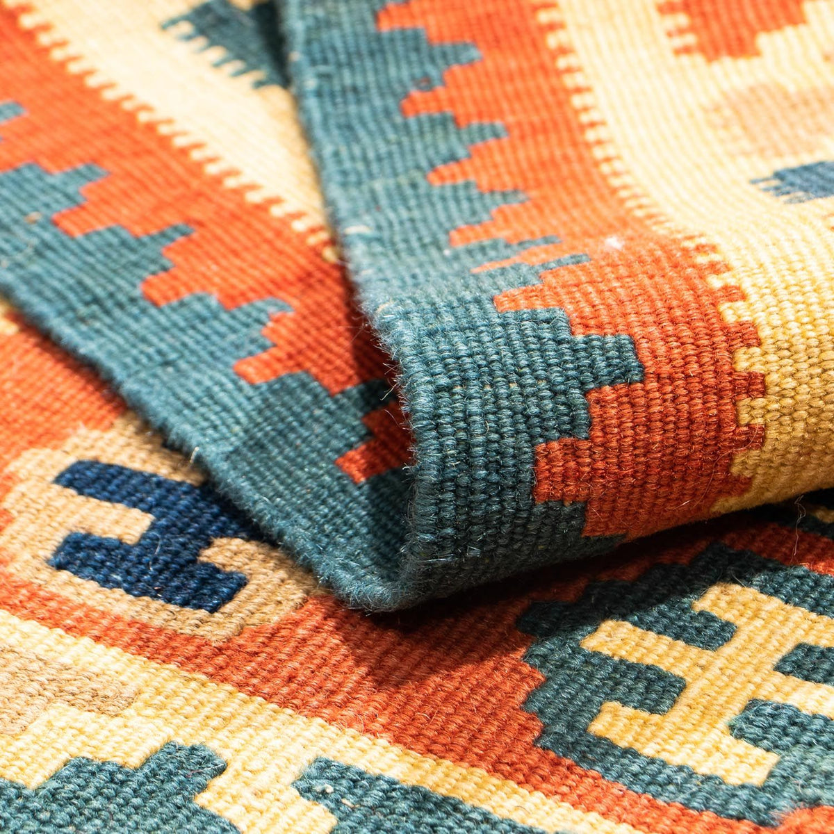 Kelim Rug - Oriental square  - 100 x 100 cm - multicolored