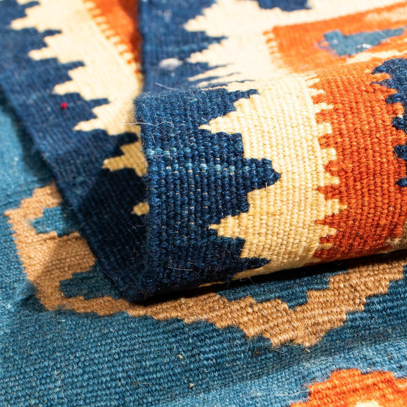 Kelim Rug - Oriental square  - 102 x 95 cm - dark blue