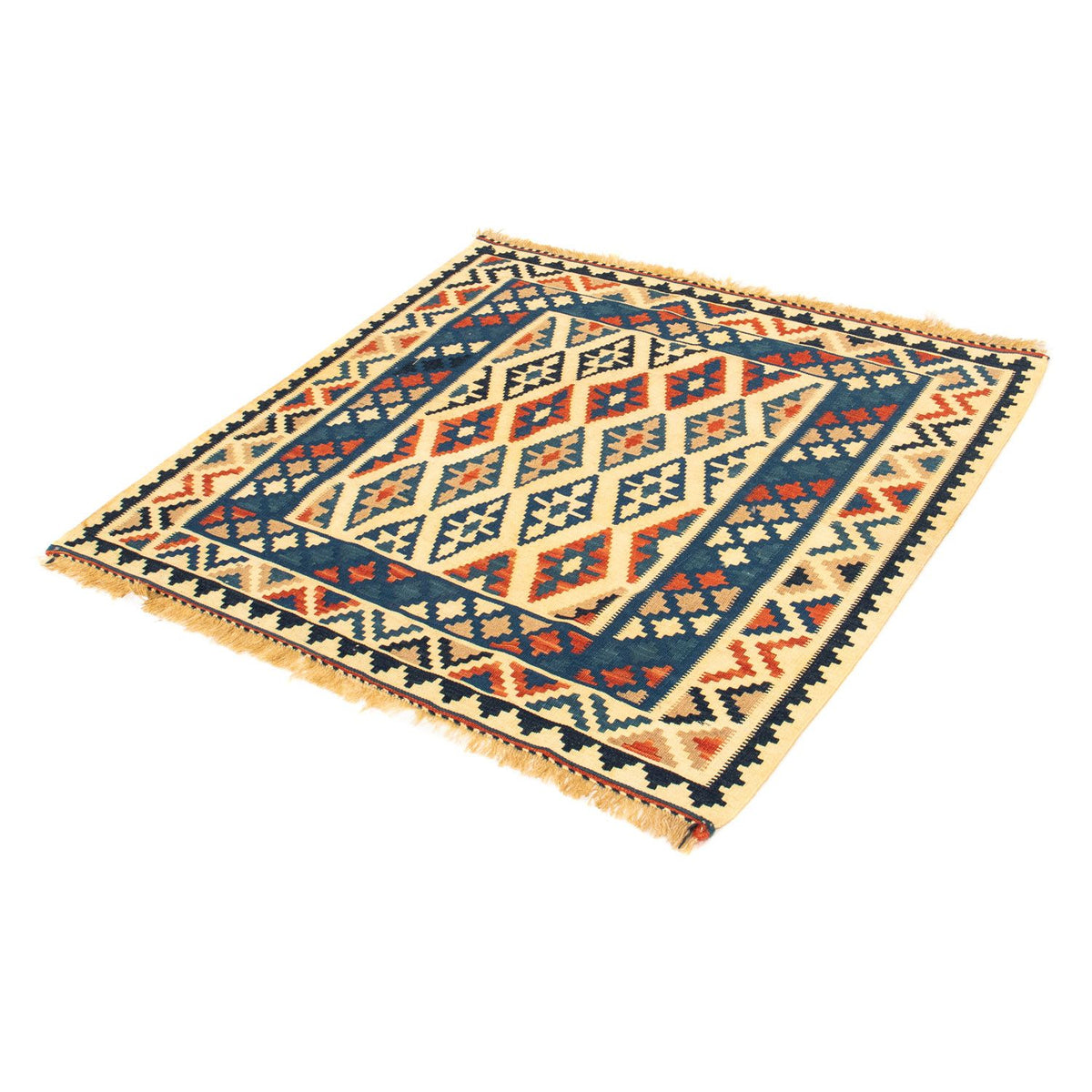 Kelim Rug - Oriental square  - 100 x 100 cm - beige