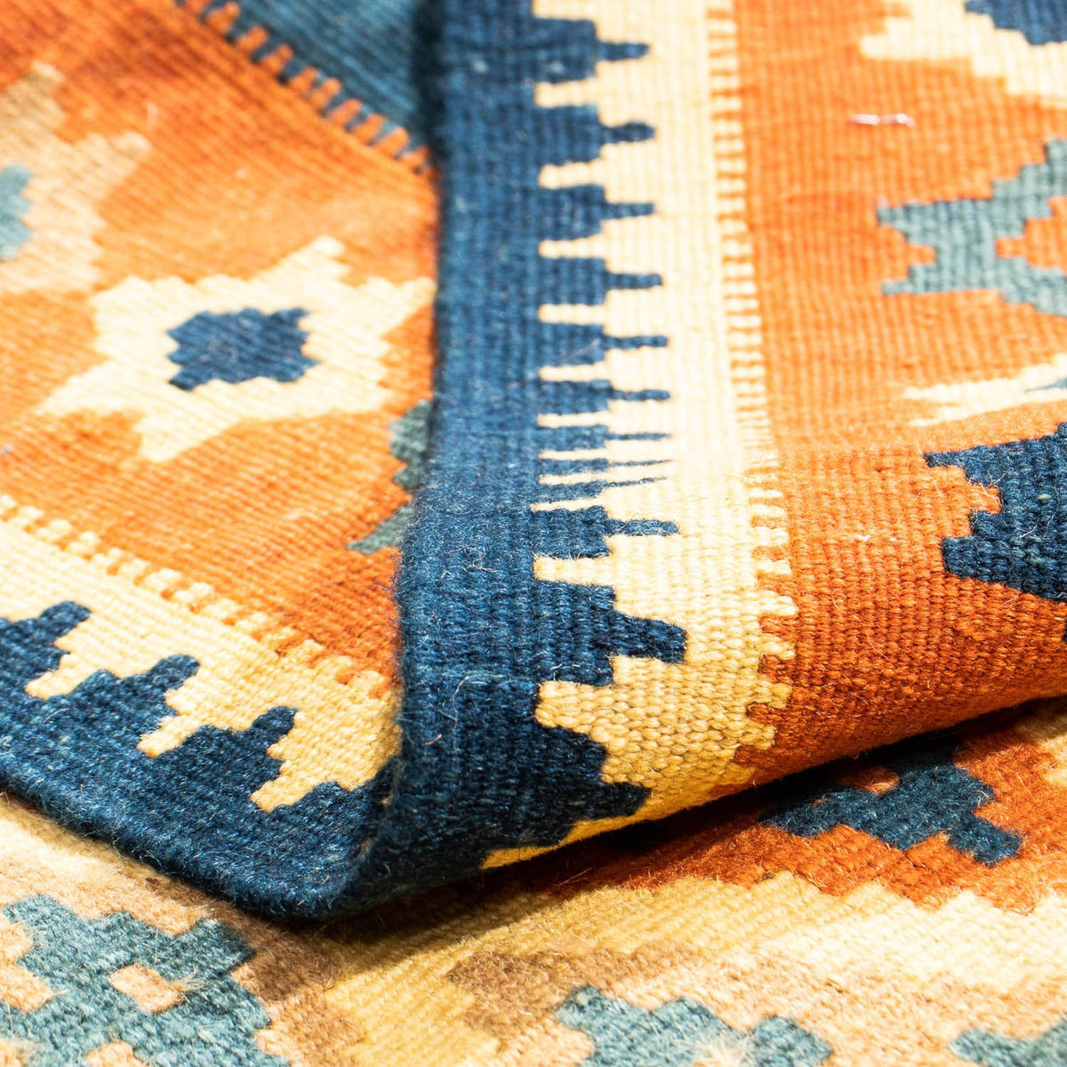 Kelim Rug - Oriental square  - 100 x 98 cm - multicolored