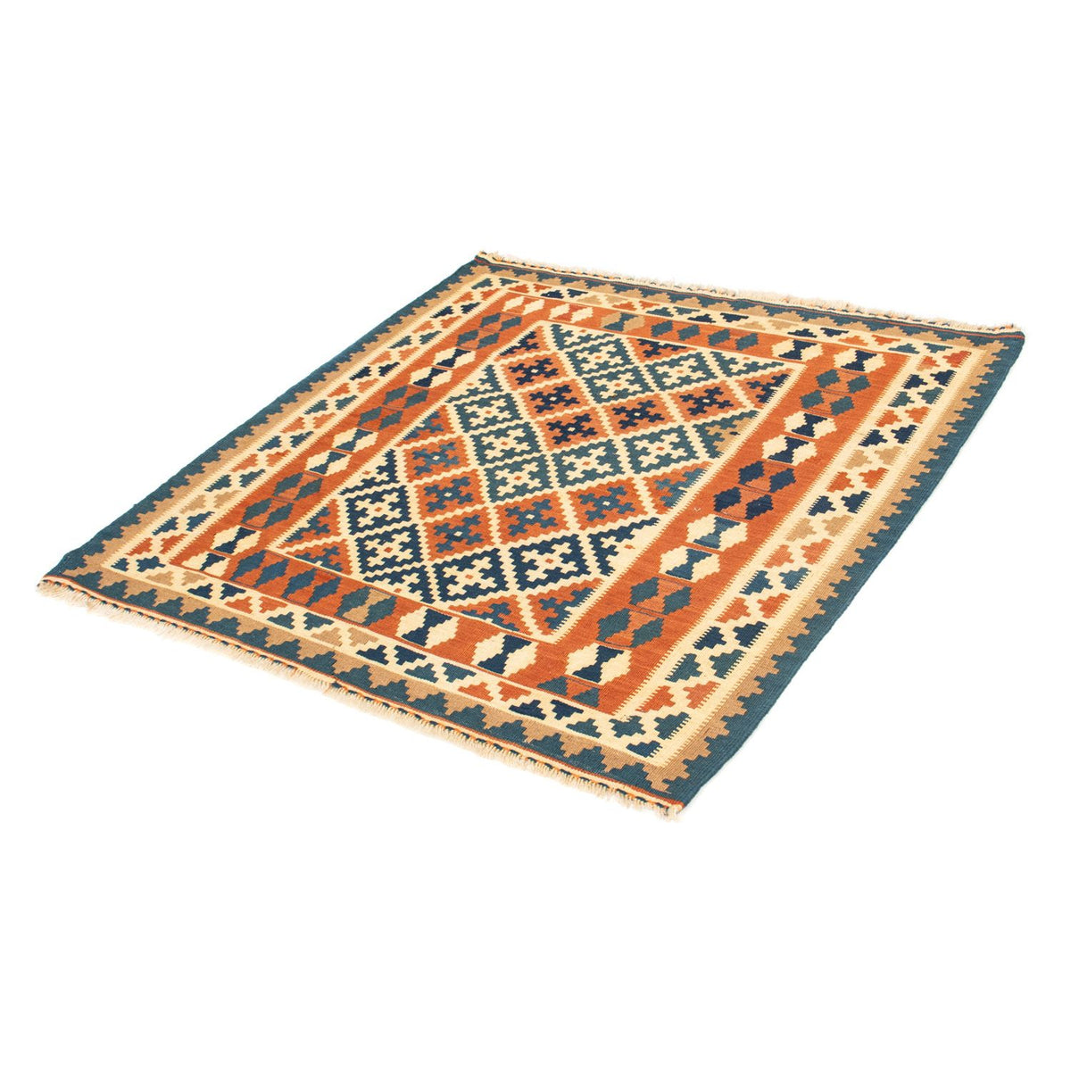 Kelim Rug - Oriental square  - 105 x 103 cm - orange