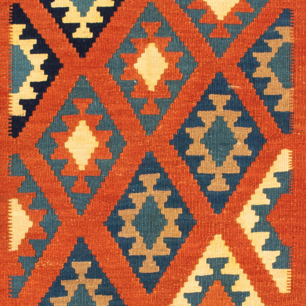 Kelim Rug - Oriental square  - 103 x 103 cm - rust