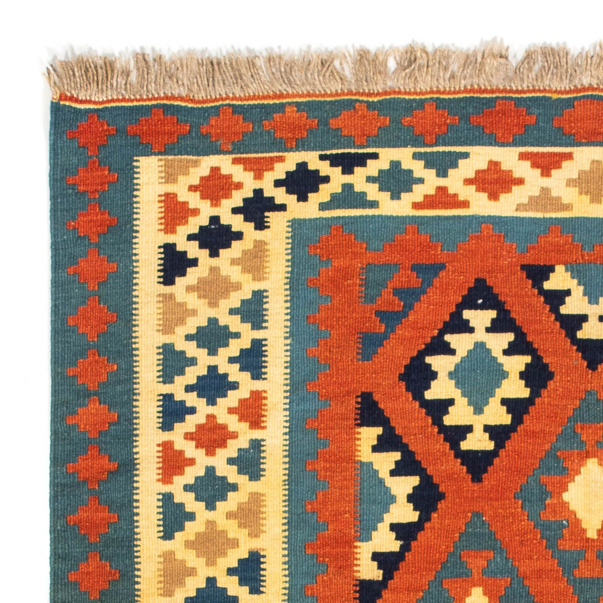 Kelim Rug - Oriental square  - 103 x 103 cm - rust