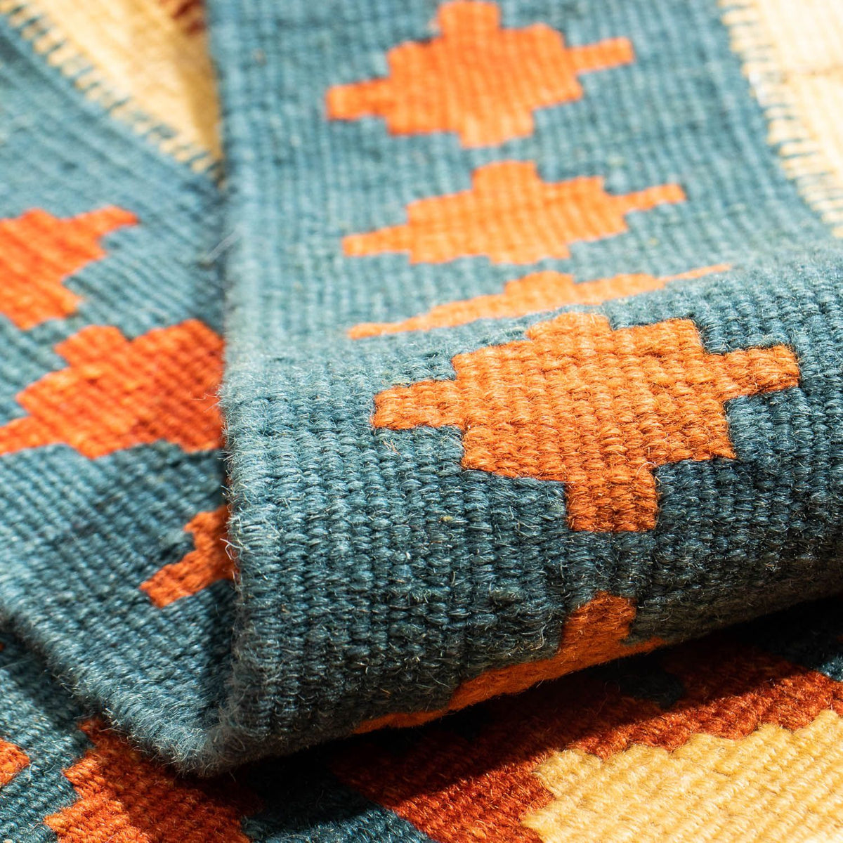 Kelim Rug - Oriental square  - 103 x 103 cm - rust