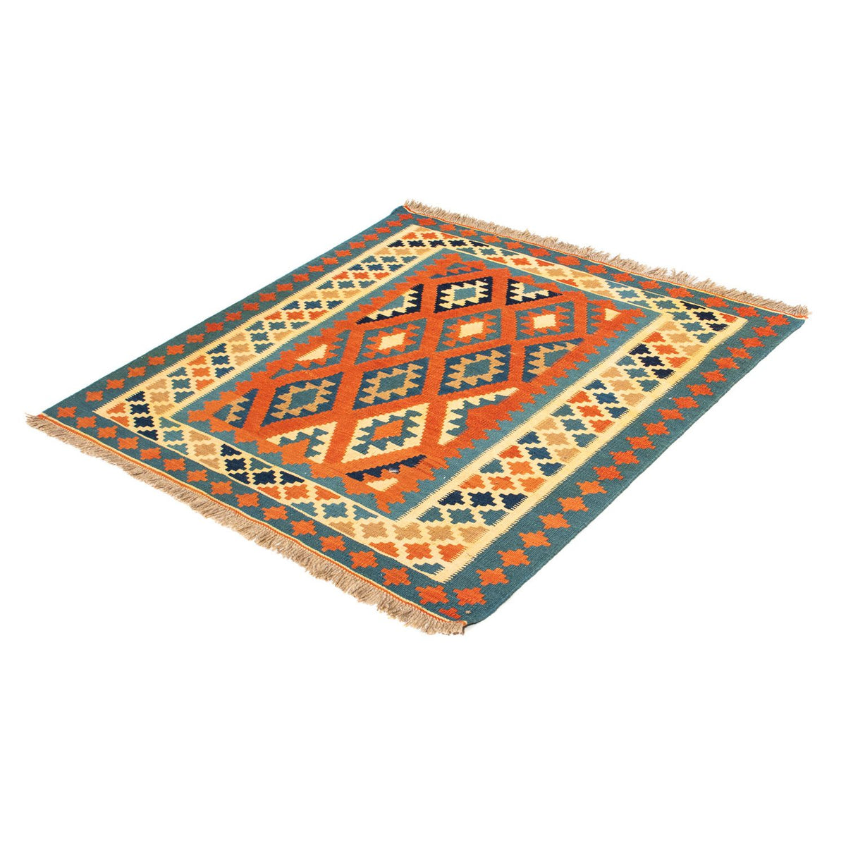 Kelim Rug - Oriental square  - 103 x 103 cm - rust
