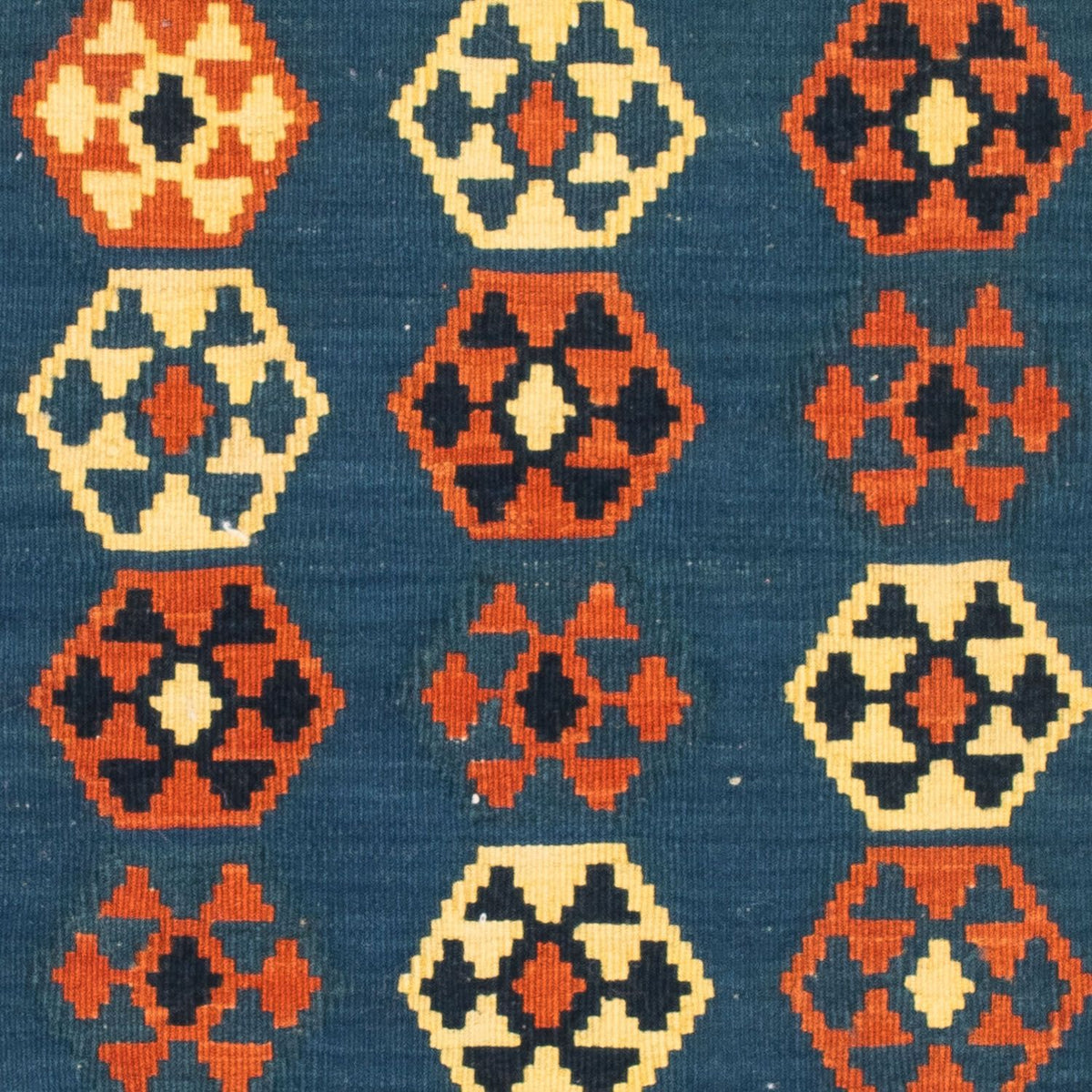 Kelim Rug - Oriental square  - 105 x 103 cm - dark blue