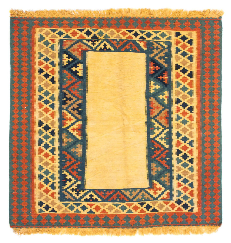 Kelim Rug - Oriental square  - 100 x 97 cm - beige