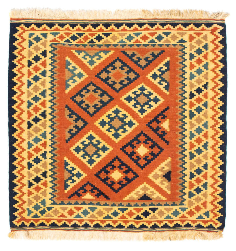Kelim Rug - Oriental square  - 103 x 100 cm - rust