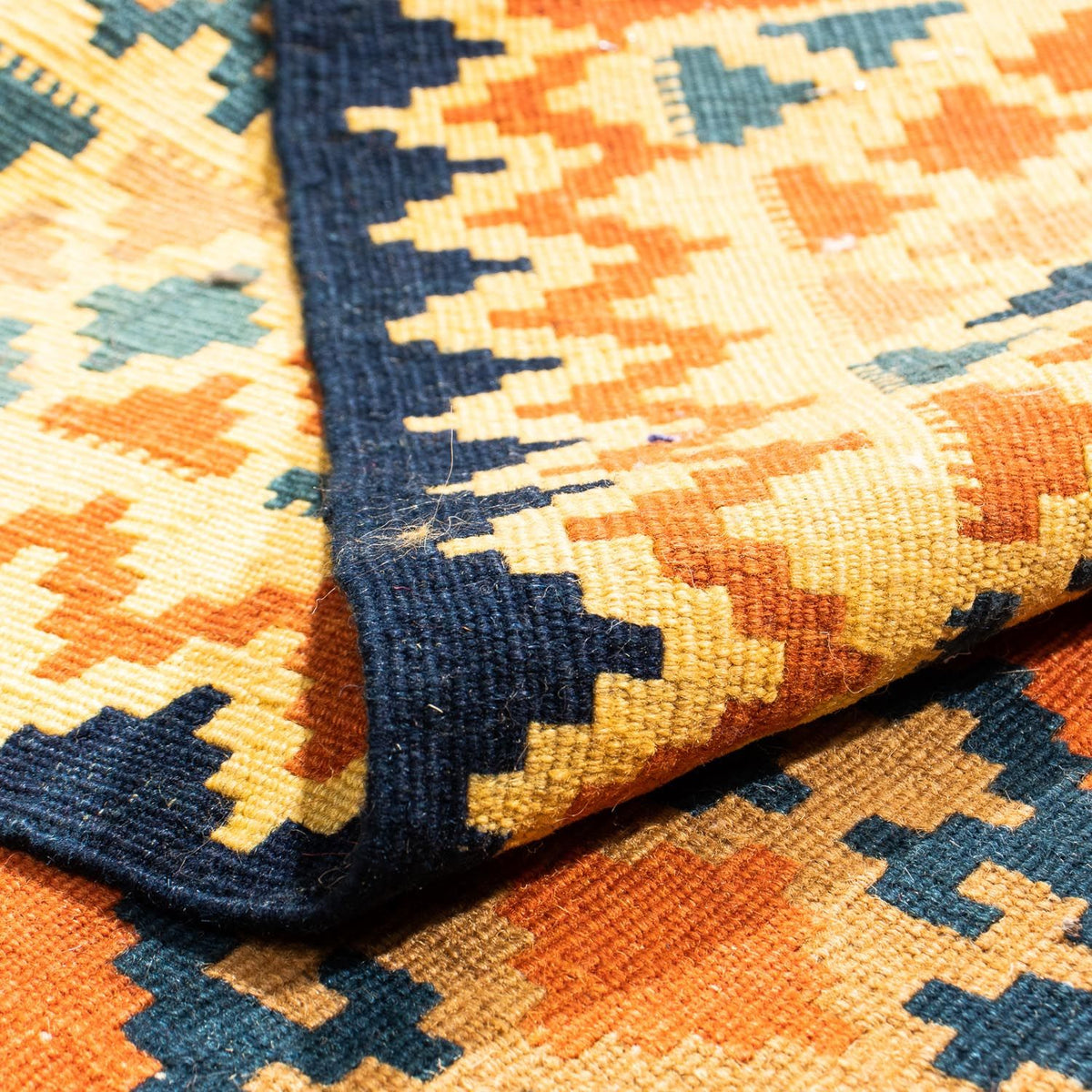 Kelim Rug - Oriental square  - 103 x 100 cm - rust