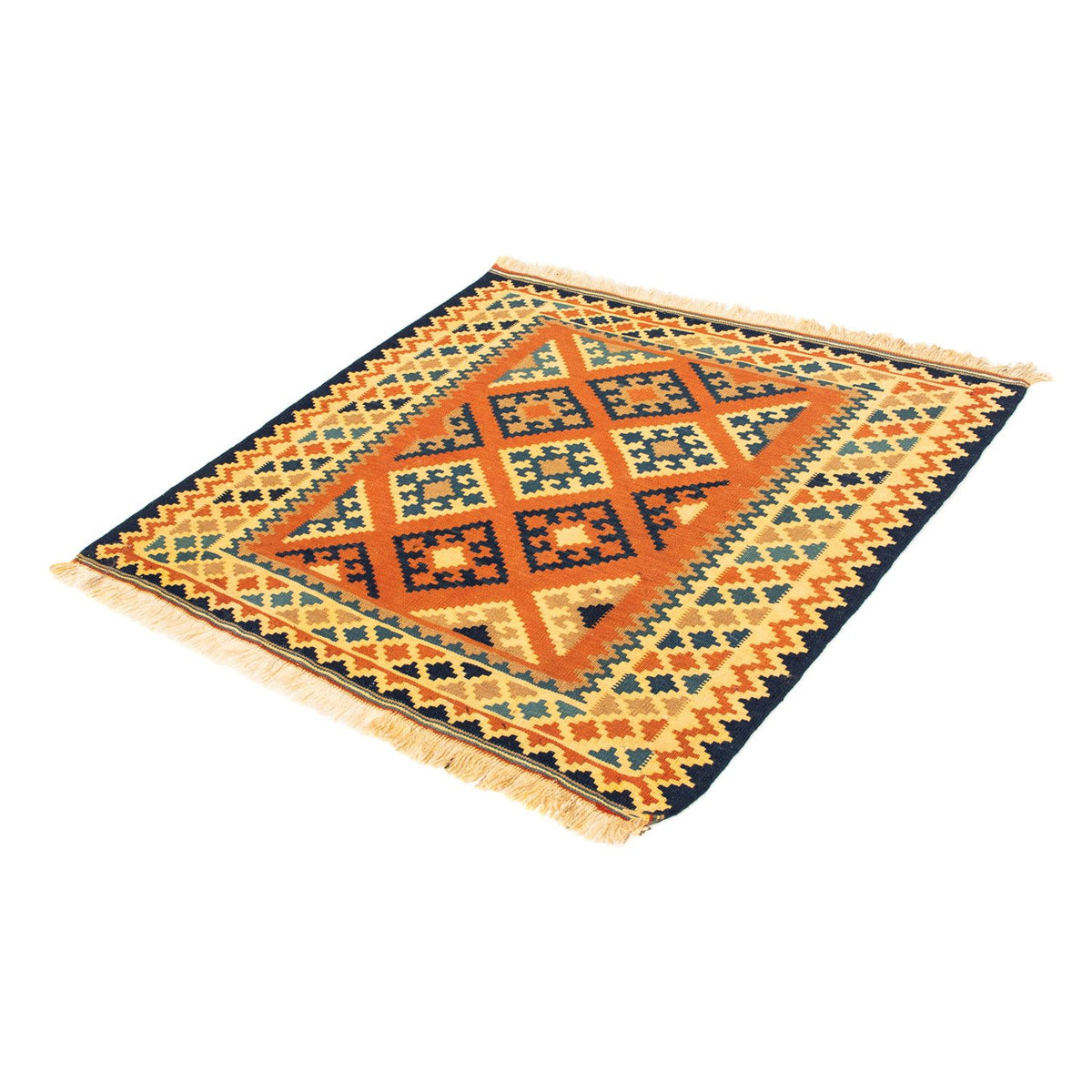 Kelim Rug - Oriental square  - 103 x 100 cm - rust