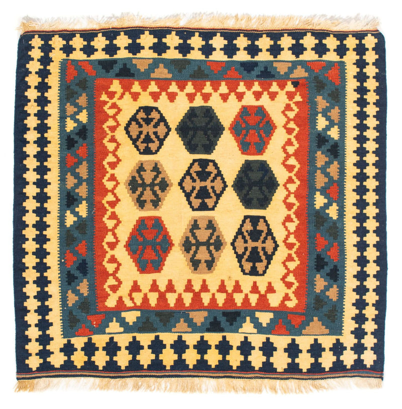 Kelim Rug - Oriental square  - 103 x 100 cm - dark blue