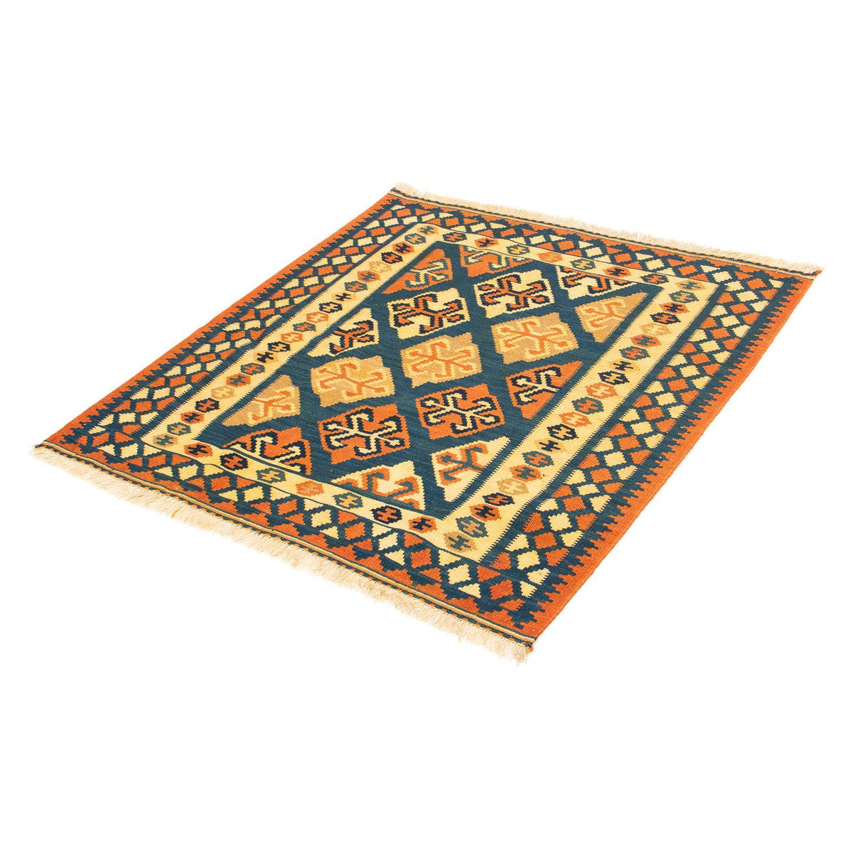 Kelim Rug - Oriental square  - 104 x 100 cm - dark blue