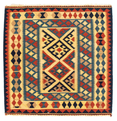 Kelim Rug - Oriental square  - 100 x 100 cm - blue