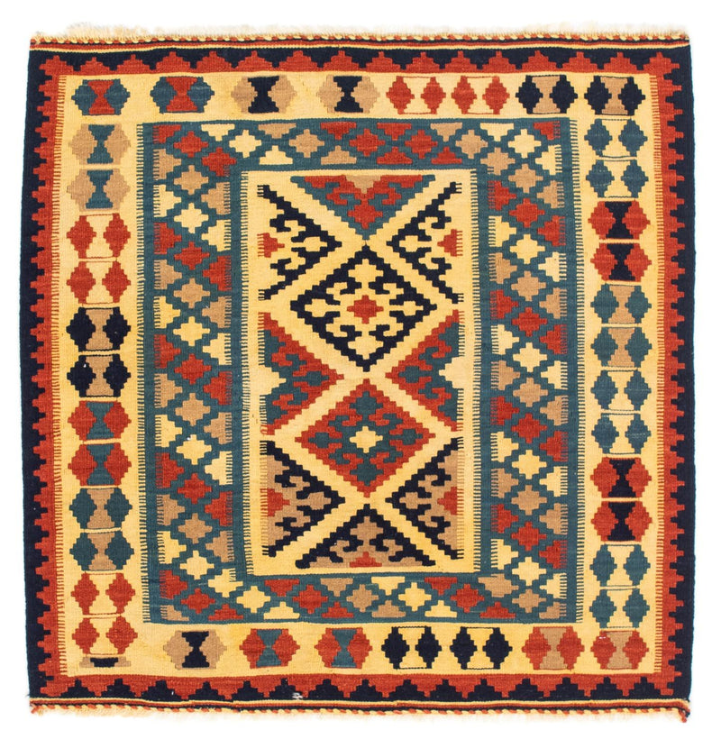 Kelim Rug - Oriental square  - 100 x 100 cm - blue