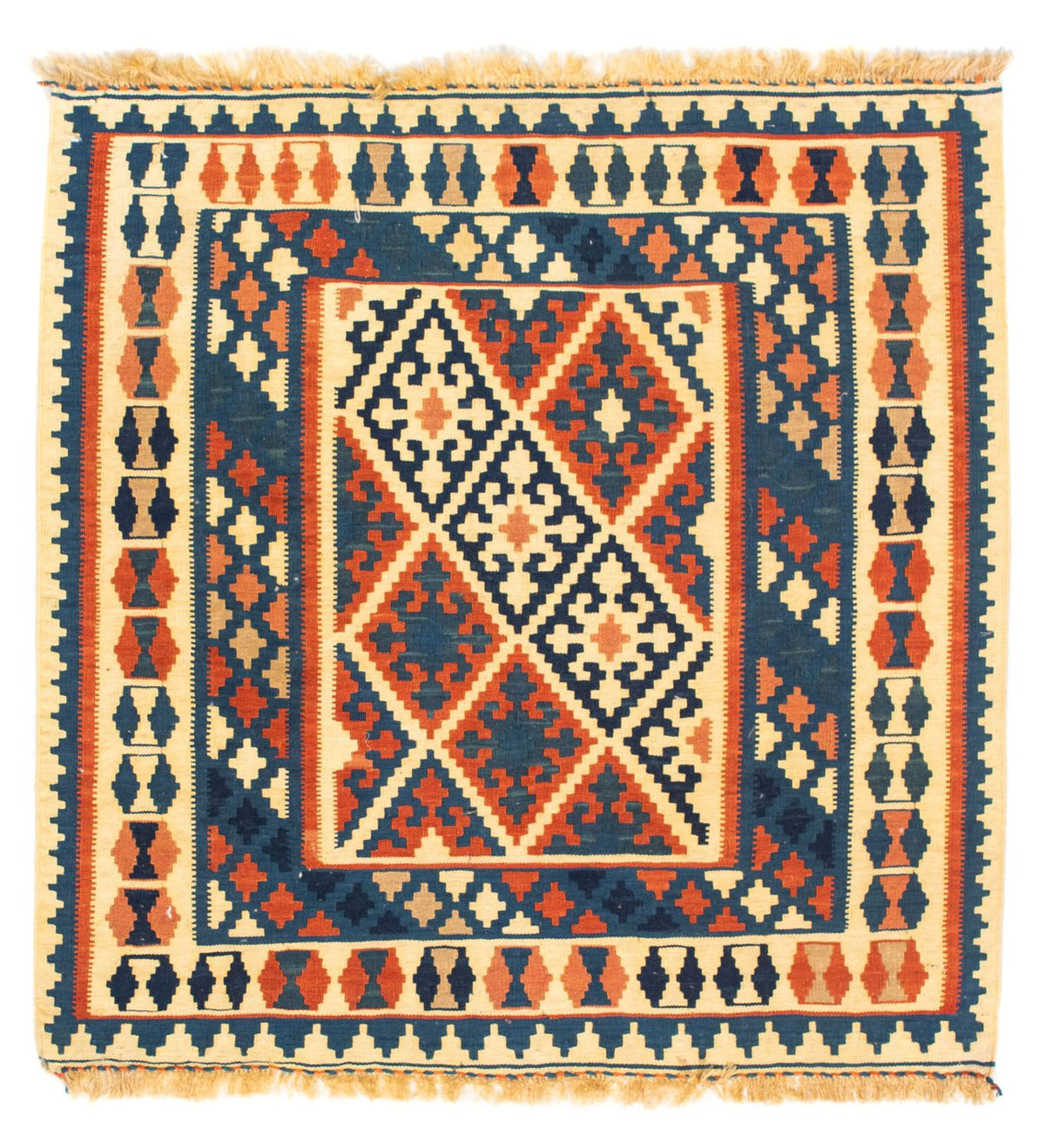 Kelim Rug - Oriental square  - 106 x 100 cm - multicolored