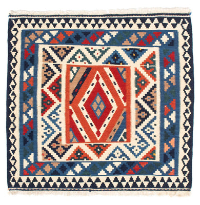 Kelim Rug - Oriental square  - 103 x 102 cm - light blue