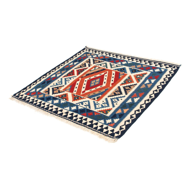 Kelim Rug - Oriental square  - 103 x 102 cm - light blue