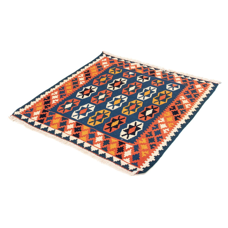 Kelim Rug - Oriental square  - 100 x 96 cm - dark blue