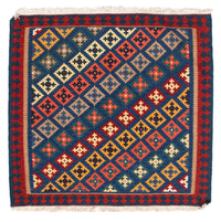 Kelim Rug - Oriental square  - 108 x 100 cm - dark blue