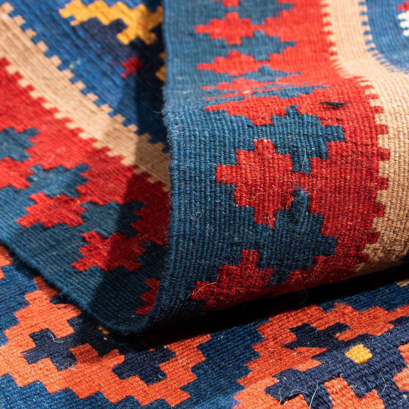 Kelim Rug - Oriental square  - 108 x 100 cm - dark blue