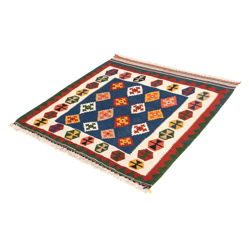 Kelim Rug - Oriental square  - 98 x 98 cm - dark blue