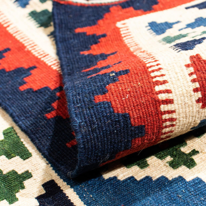 Kelim Rug - Oriental square  - 100 x 100 cm - dark blue