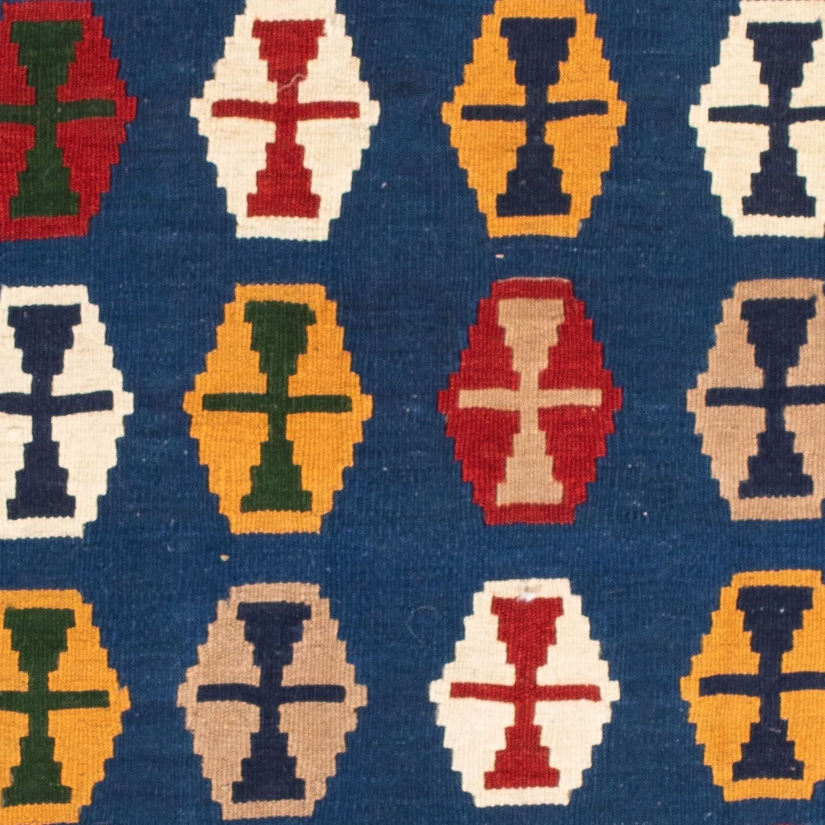 Kelim Rug - Oriental square  - 96 x 96 cm - dark blue