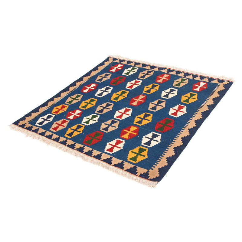 Kelim Rug - Oriental square  - 96 x 96 cm - dark blue