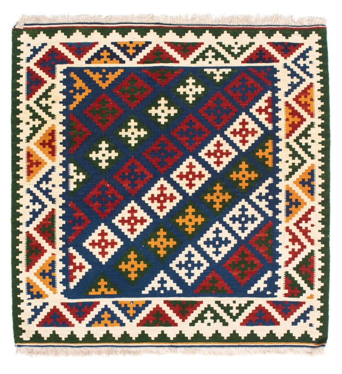 Kelim Rug - Oriental square  - 104 x 102 cm - dark blue