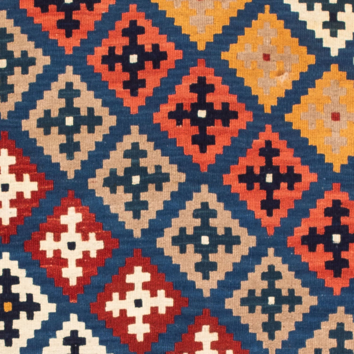 Kelim Rug - Oriental square  - 103 x 97 cm - dark blue