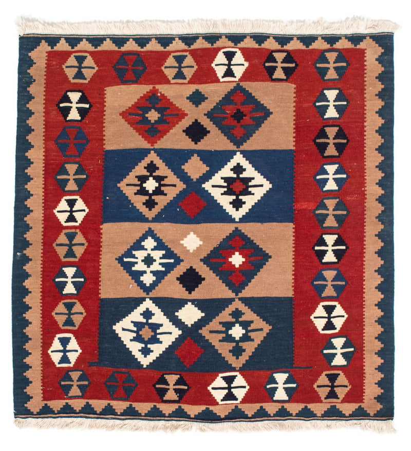 Kelim Rug - Oriental square  - 100 x 97 cm - multicolored