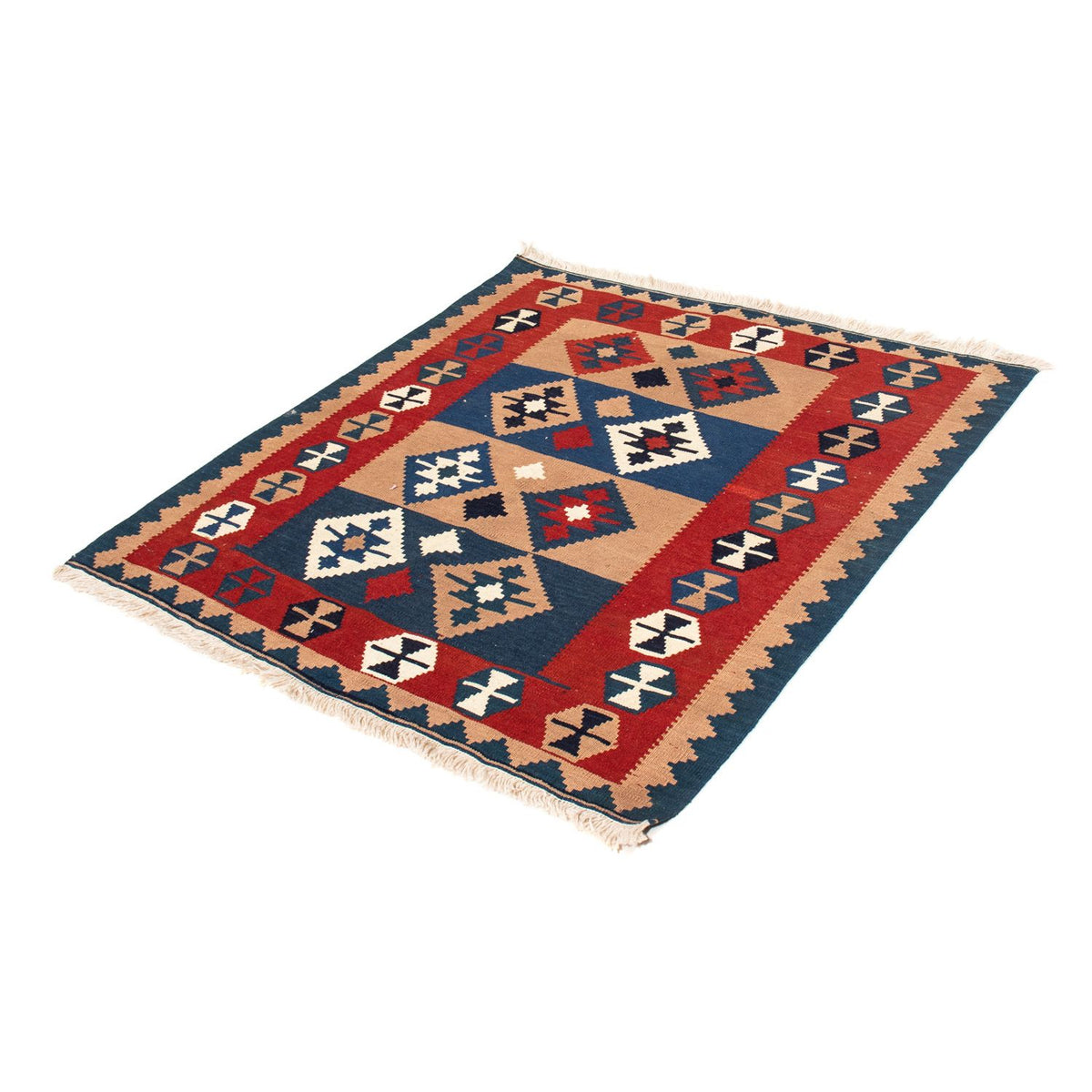Kelim Rug - Oriental square  - 100 x 97 cm - multicolored