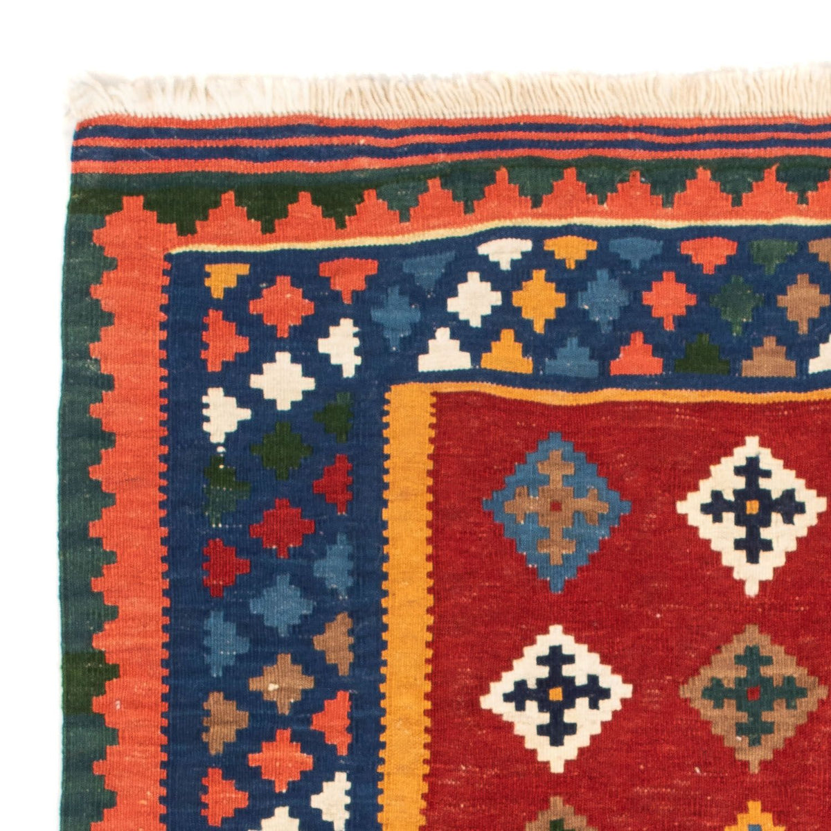 Kelim Rug - Oriental square  - 104 x 101 cm - dark red