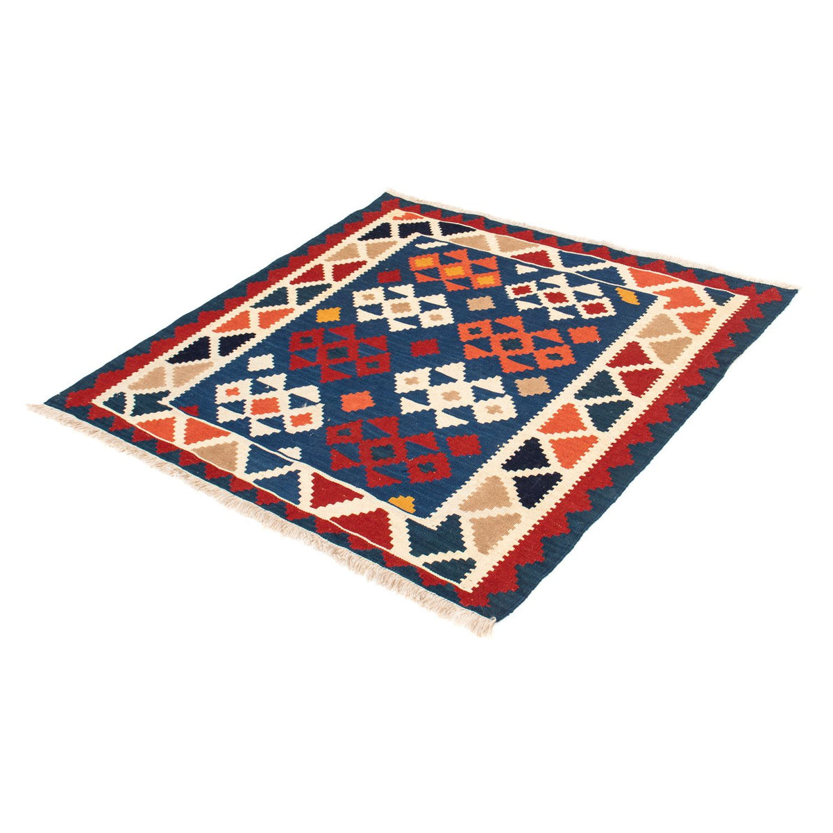 Kelim Rug - Oriental square  - 103 x 100 cm - dark blue