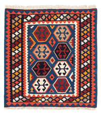 Kelim Rug - Oriental square  - 102 x 100 cm - blue