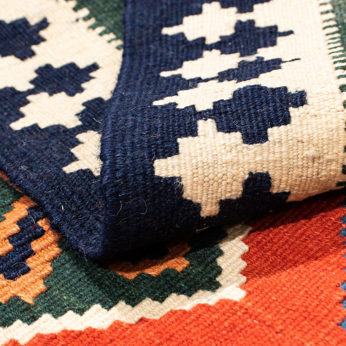 Kelim Rug - Oriental square  - 105 x 103 cm - red