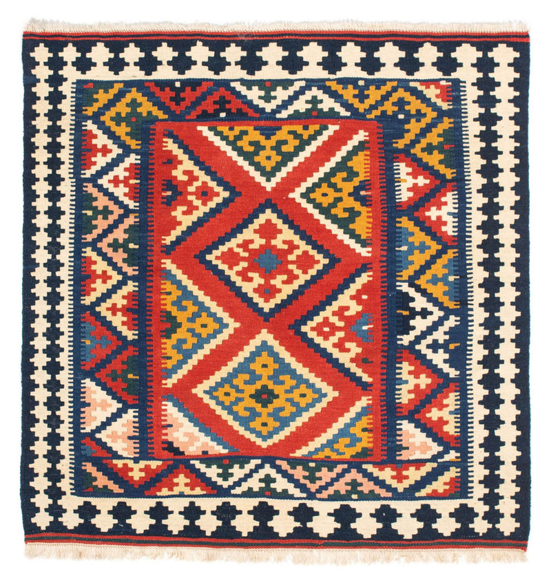Kelim Rug - Oriental square  - 107 x 103 cm - red
