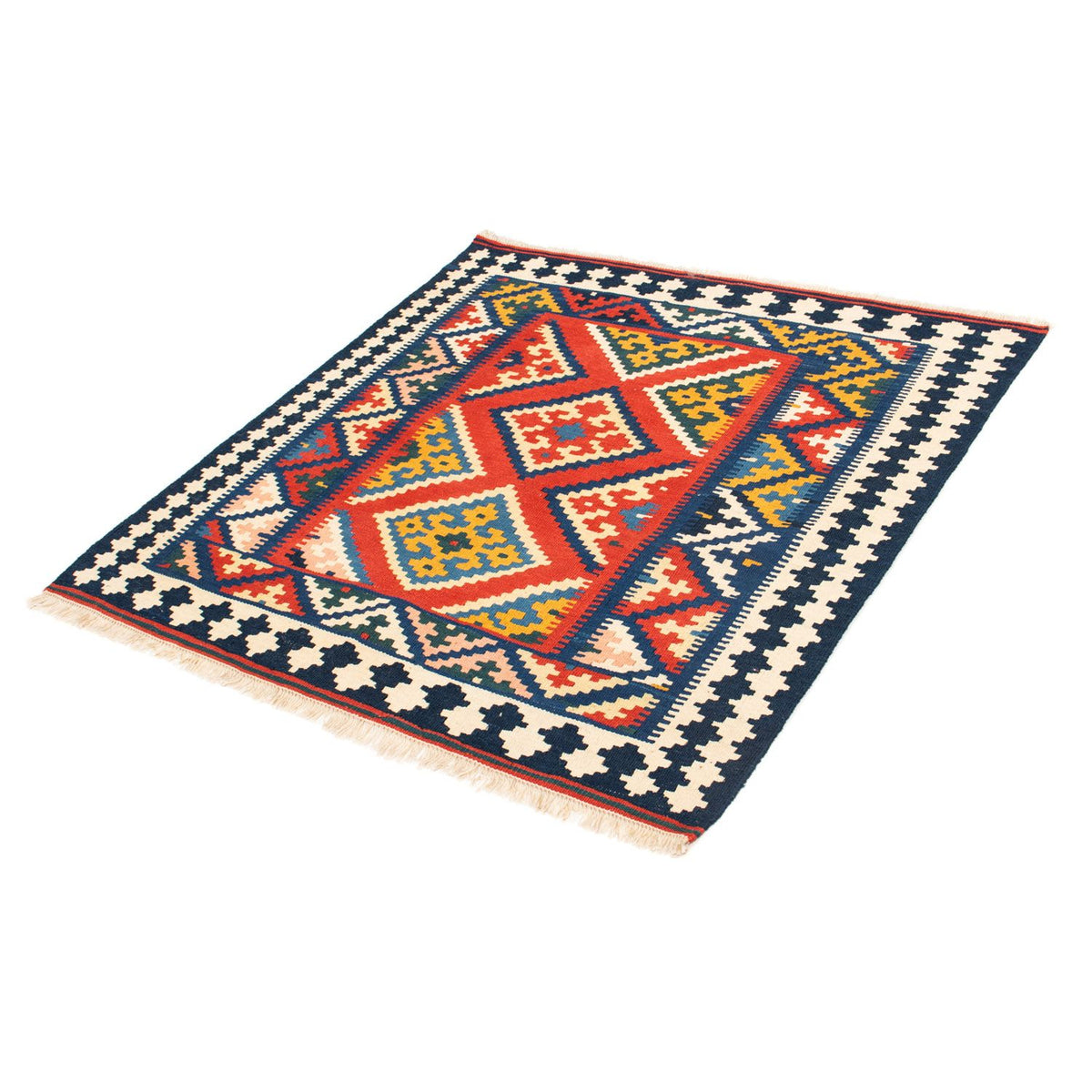 Kelim Rug - Oriental square  - 107 x 103 cm - red